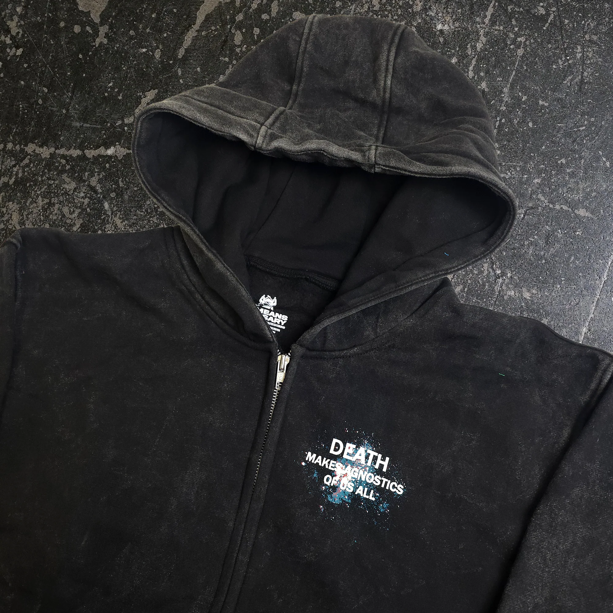 Agnostic Zip Up Hoodie Black - Image 3