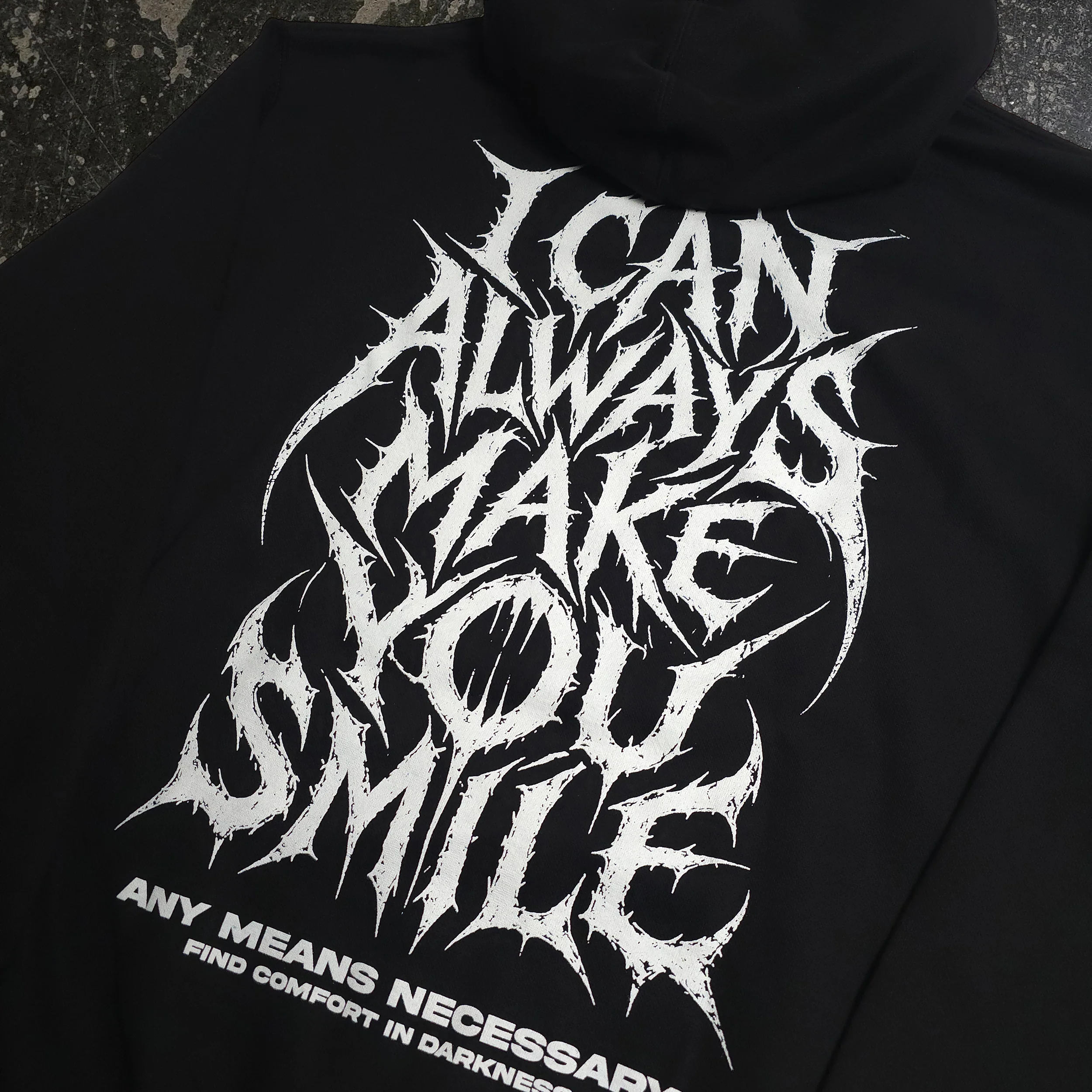 Always Smile Pullover Hoodie Black - Image 3
